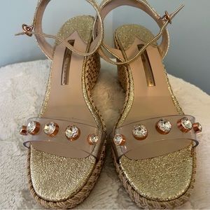 New! Gold Sophia Webster wedges!